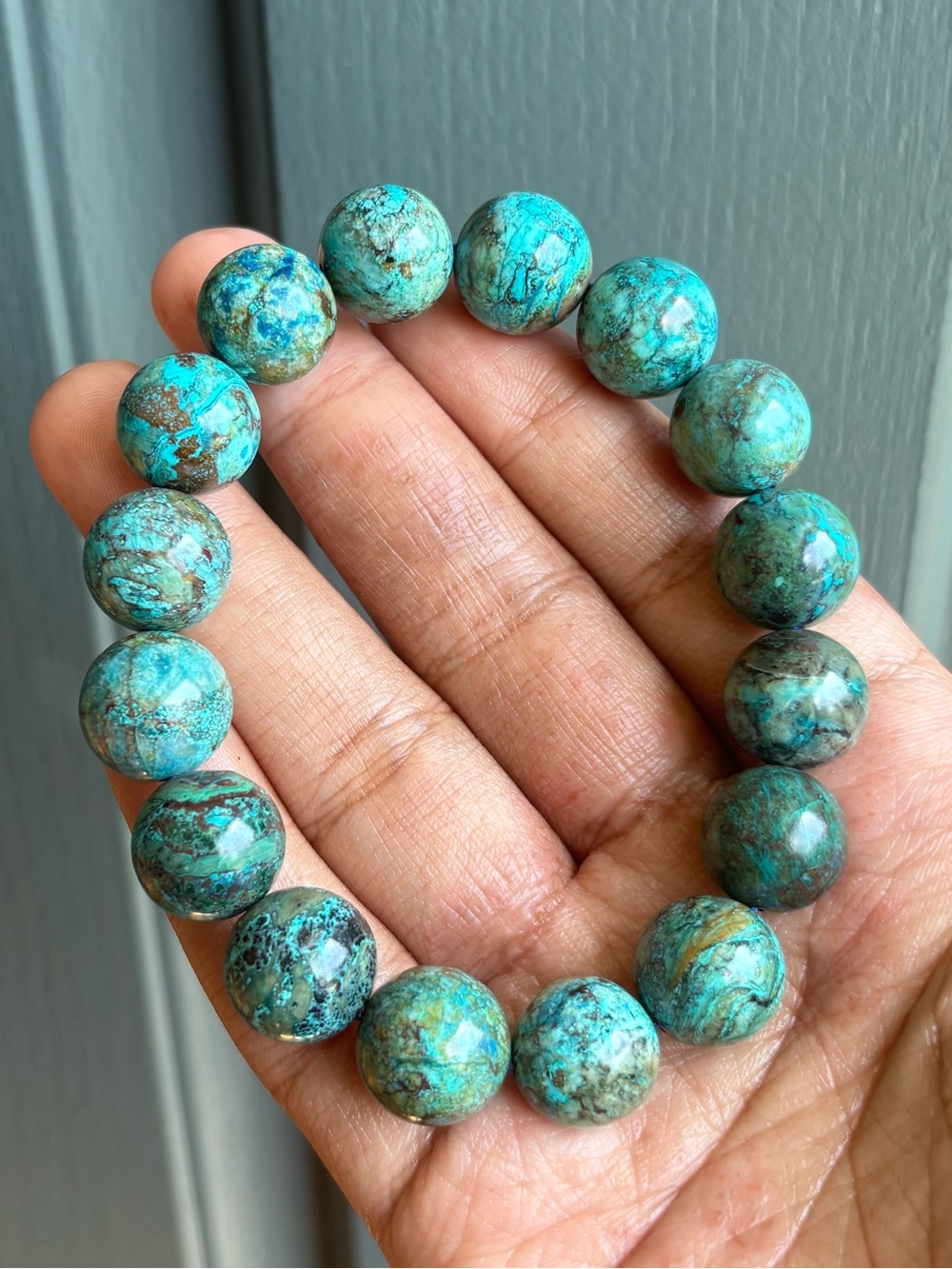 HQ Chrysocolla Crystal Bracelet 14.5mm